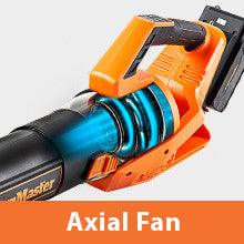 Close up of blower, showcasing axial fan