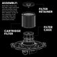 VCFF High-Efficiency Cartridge Filter and Retainer for Dry Pick-Up