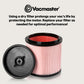VCFF High-Efficiency Cartridge Filter and Retainer for Dry Pick-Up