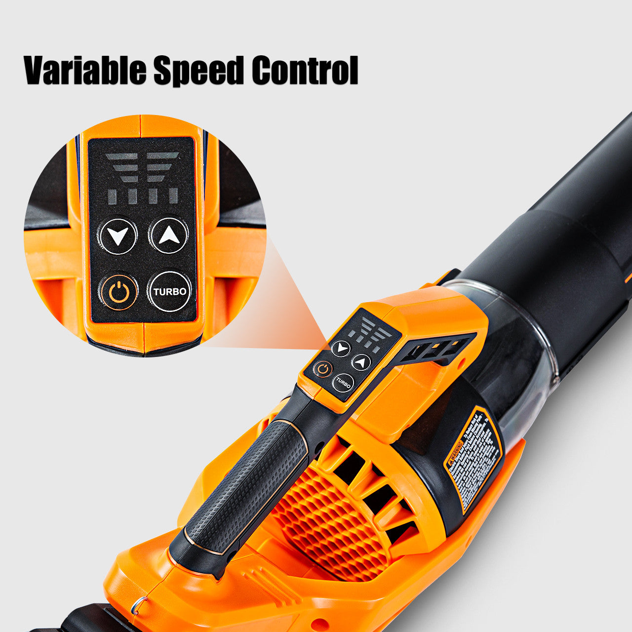 Close up of speed variable speed control on blower