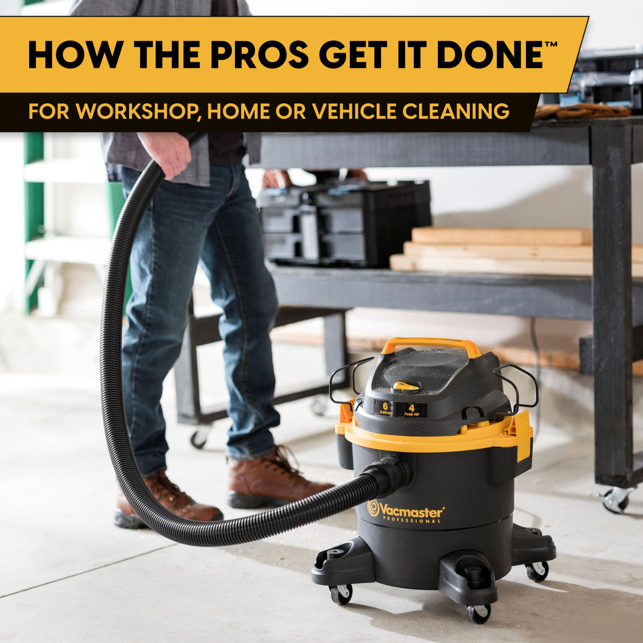 Vacmaster Professional 6-Gallon* 4 Peak HP† Wet/Dry Vacuum