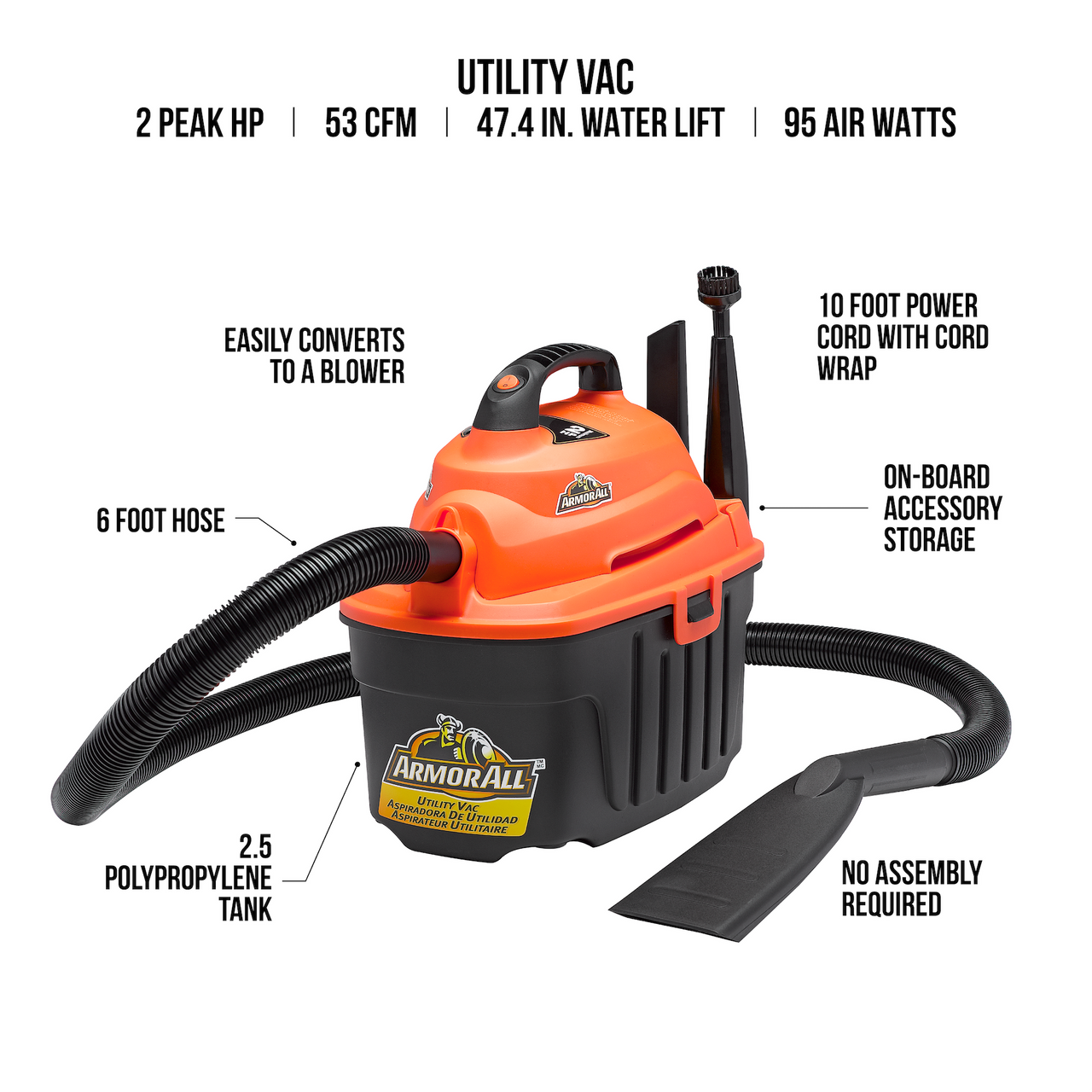 2.5-Gallon* Wet/Dry Vacuum