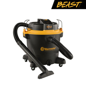 Vacmaster Professional Beast Series™ 16-GALLON* 6.5 PEAK HP† STAINLESS STEEL WET/DRY VACUUM, VJH1612PF 0201
