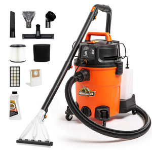 Armor All 6-Gallon* 5.5 Peak HP† 3-in-1 Wet/Dry/Upholstery Shampoo Vacuum Cleaner, VK609PFR 0901