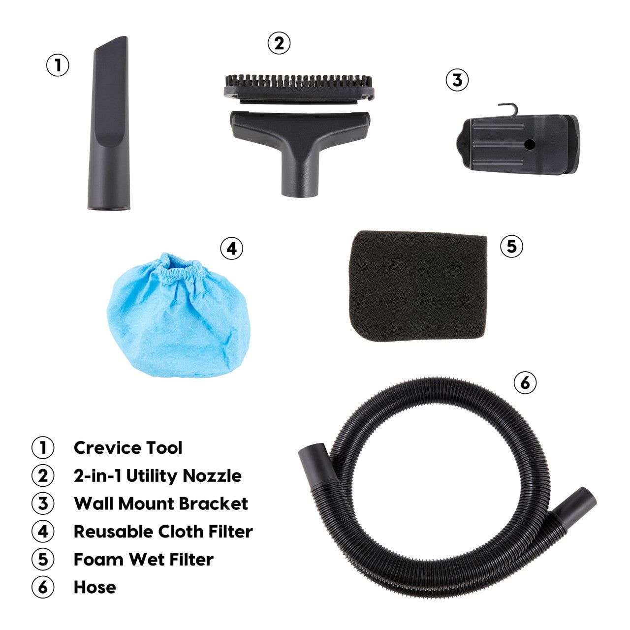 Vacmaster 2.5-Gallon* 2 Peak HP† Wall Mountable Wet/Dry Vacuum