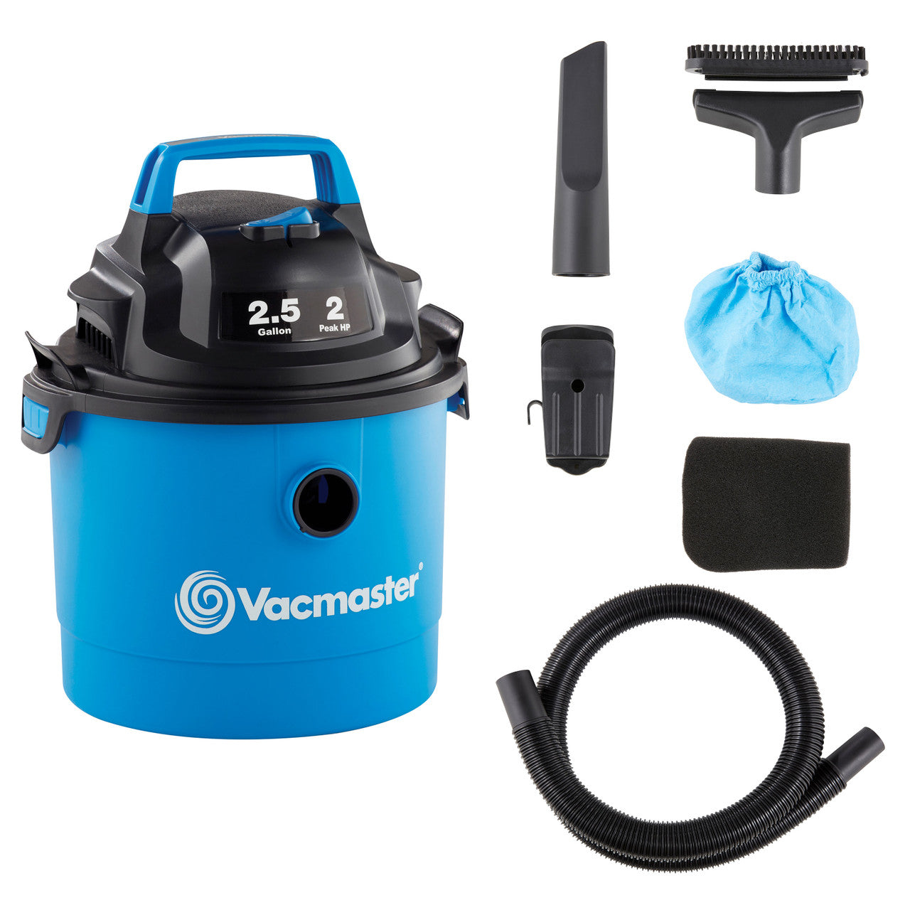 Vacmaster 2.5-Gallon* 2 Peak HP† Wall Mountable Wet/Dry Vacuum