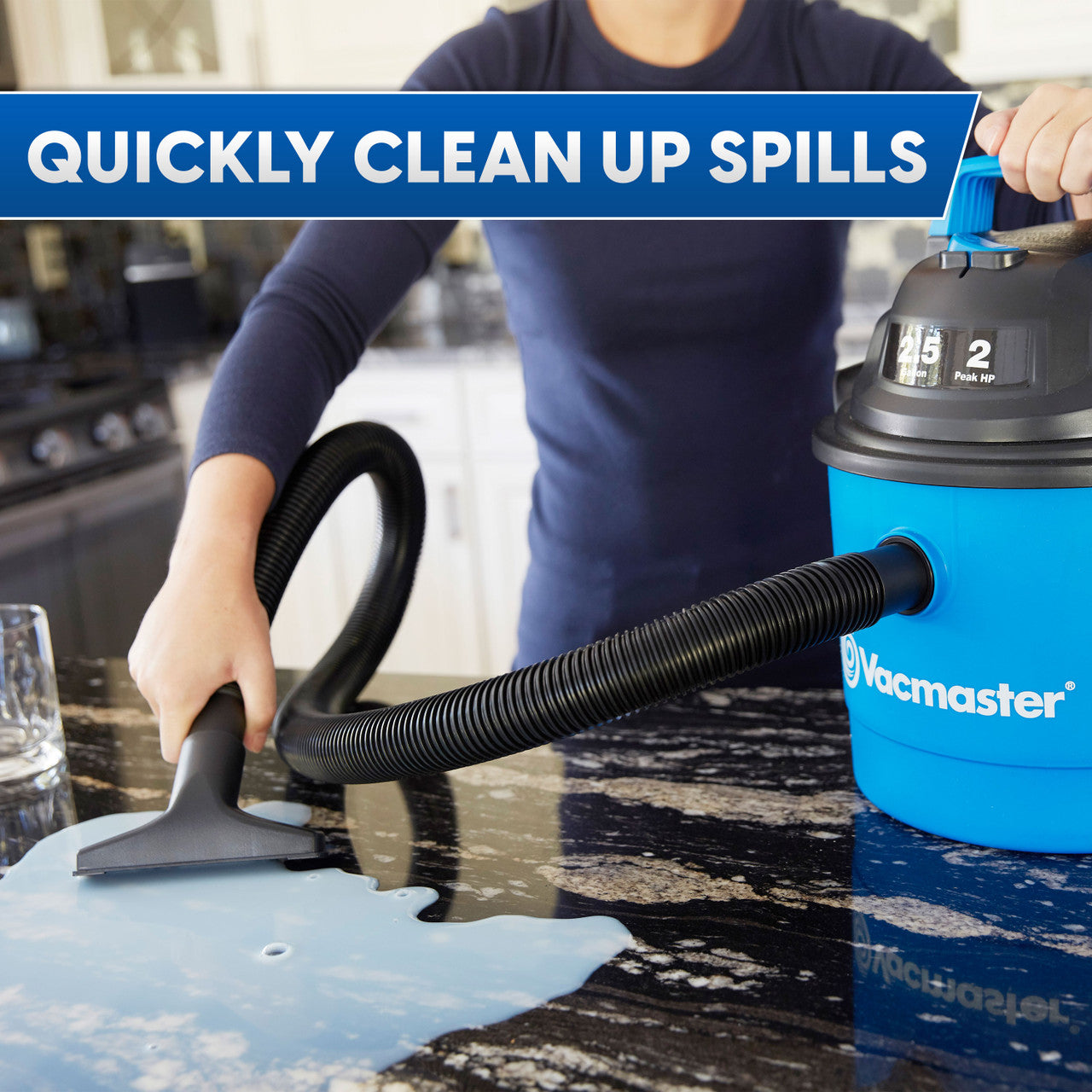 Vacmaster 2.5-Gallon* 2 Peak HP† Wall Mountable Wet/Dry Vacuum